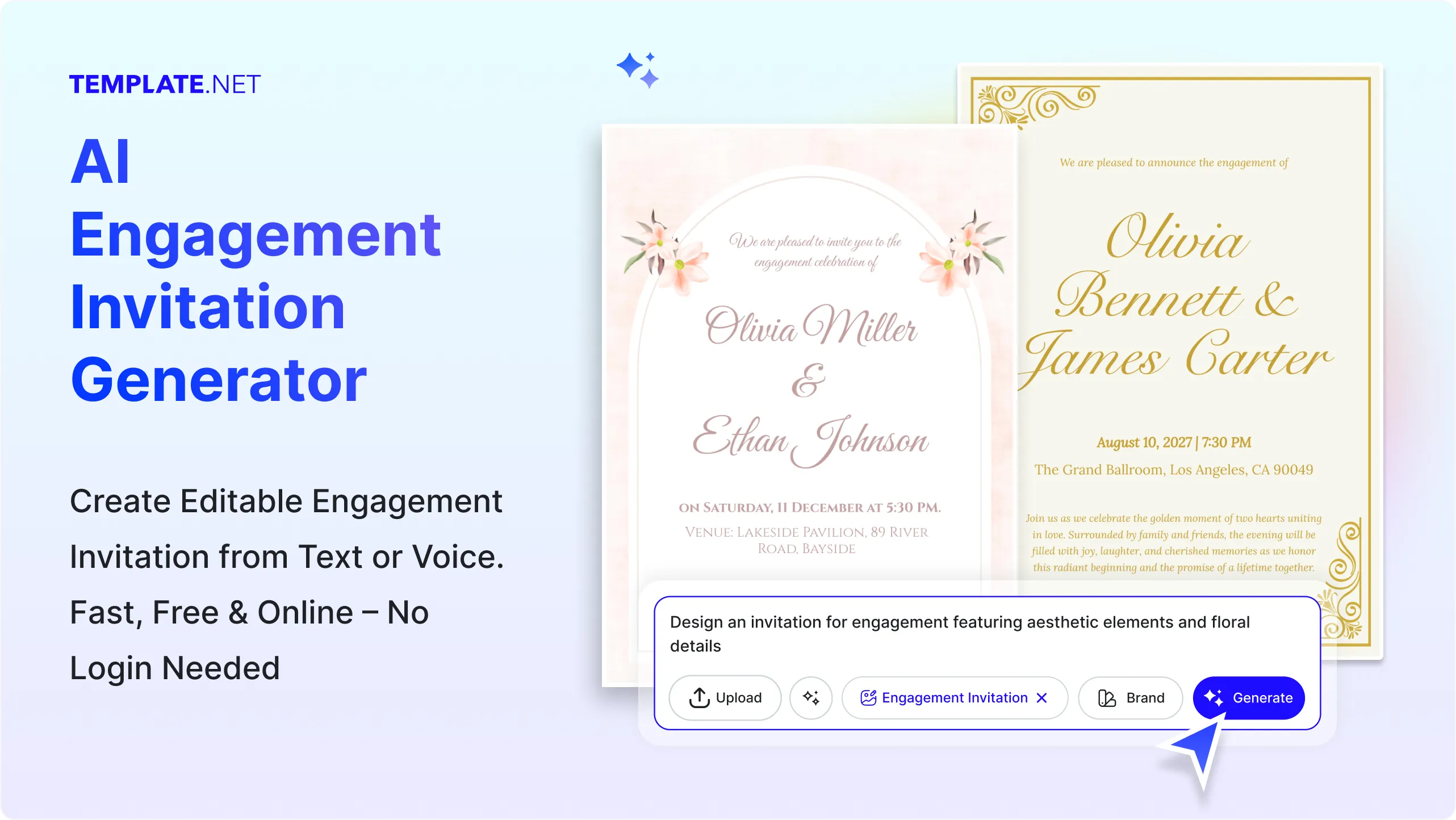 Free AI Engagement Invitation Generator, Online Invitation Maker Tool